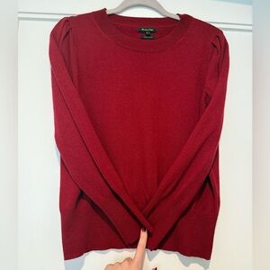 Massimo Dutti Rich Red Crew Neck Sweater